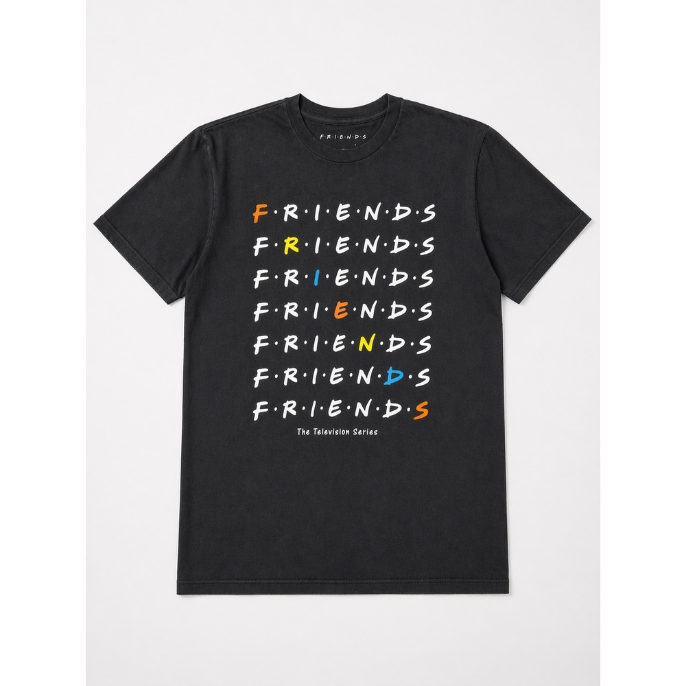 Friends The Television Series Graphic T-Shirt Black Size Medium M 38/40